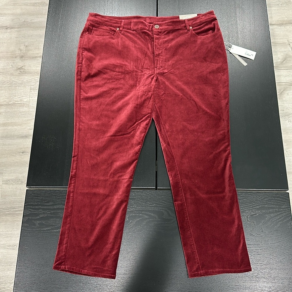 Soft Surroundings Blakely Velveteen Pants in Cabernet Red Color - 20W - Picture 3 of 11